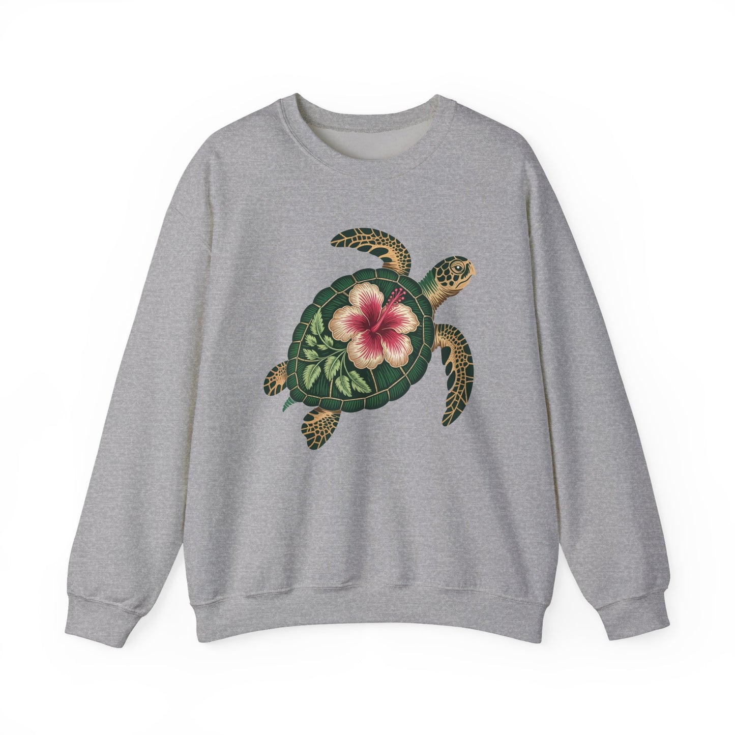 Sea Turtle Floral Graphic Women's Crewneck Sweatshirt
