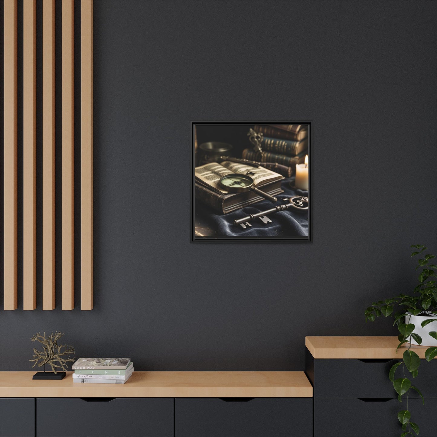 Vintage Detective Still Life Framed Canvas