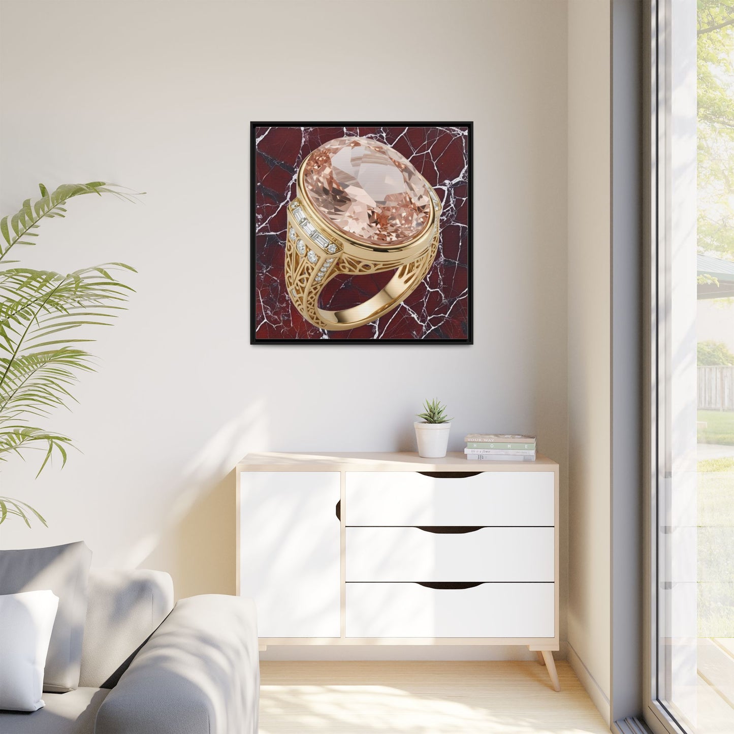 Claret Marble Morganite Ring Wall Canvas