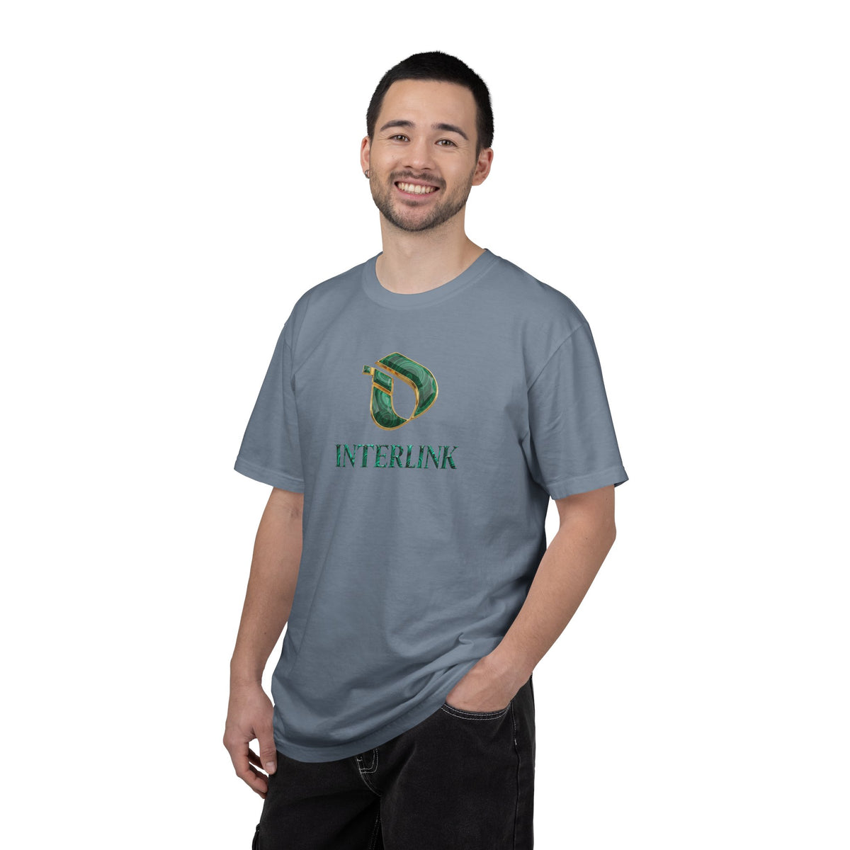 Malachite Facet Interlink Front Graphic Ring-Spun Cotton Tee