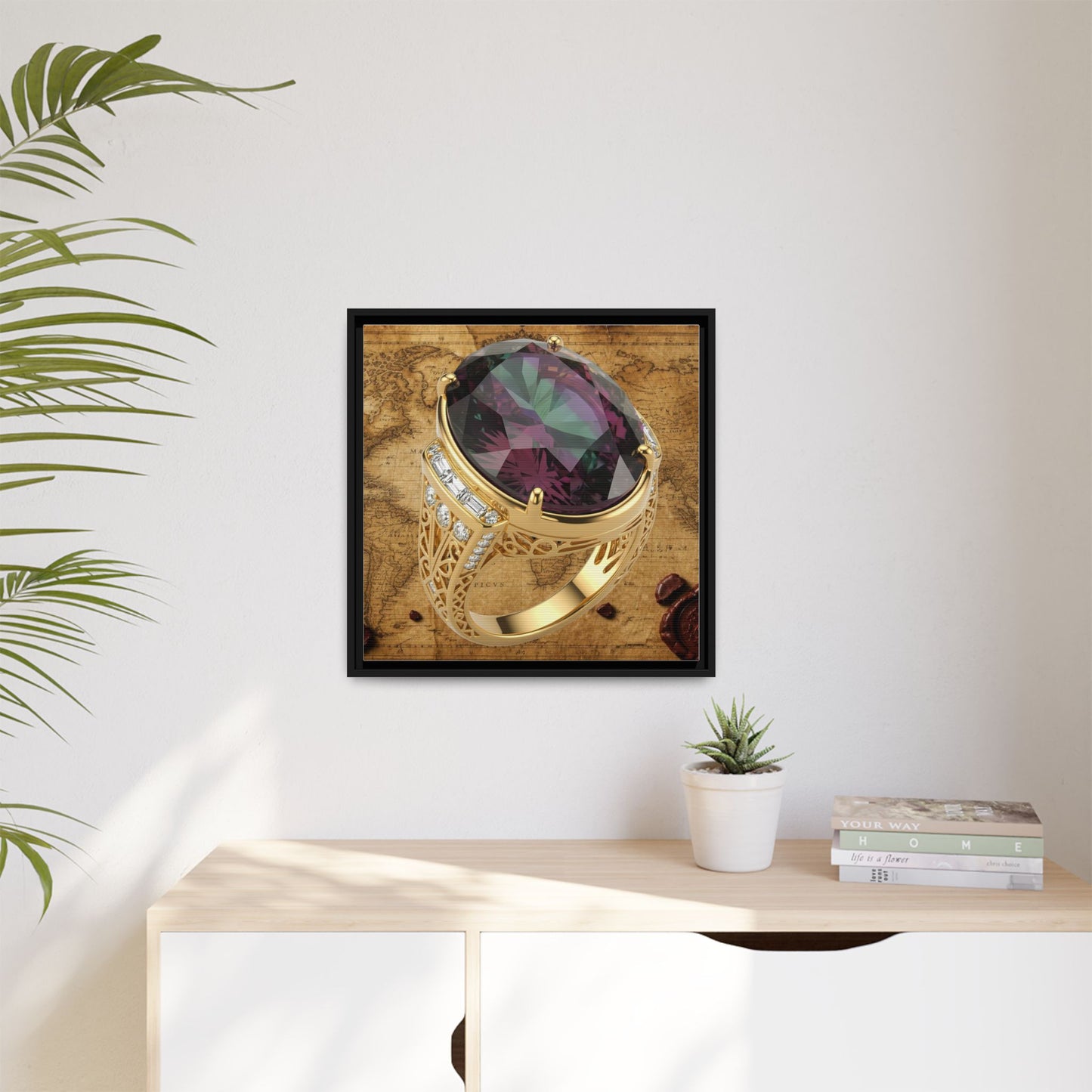Alexandrite Ring Portrait Framed Canvas