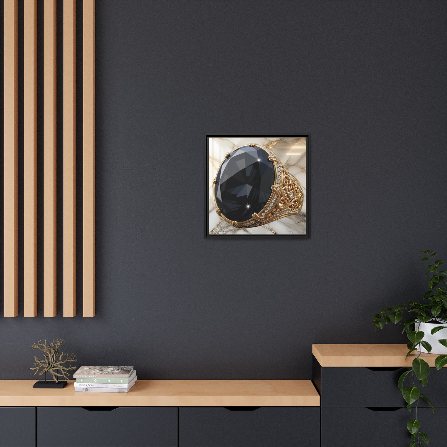 Black Diamond Marble Poise Canvas
