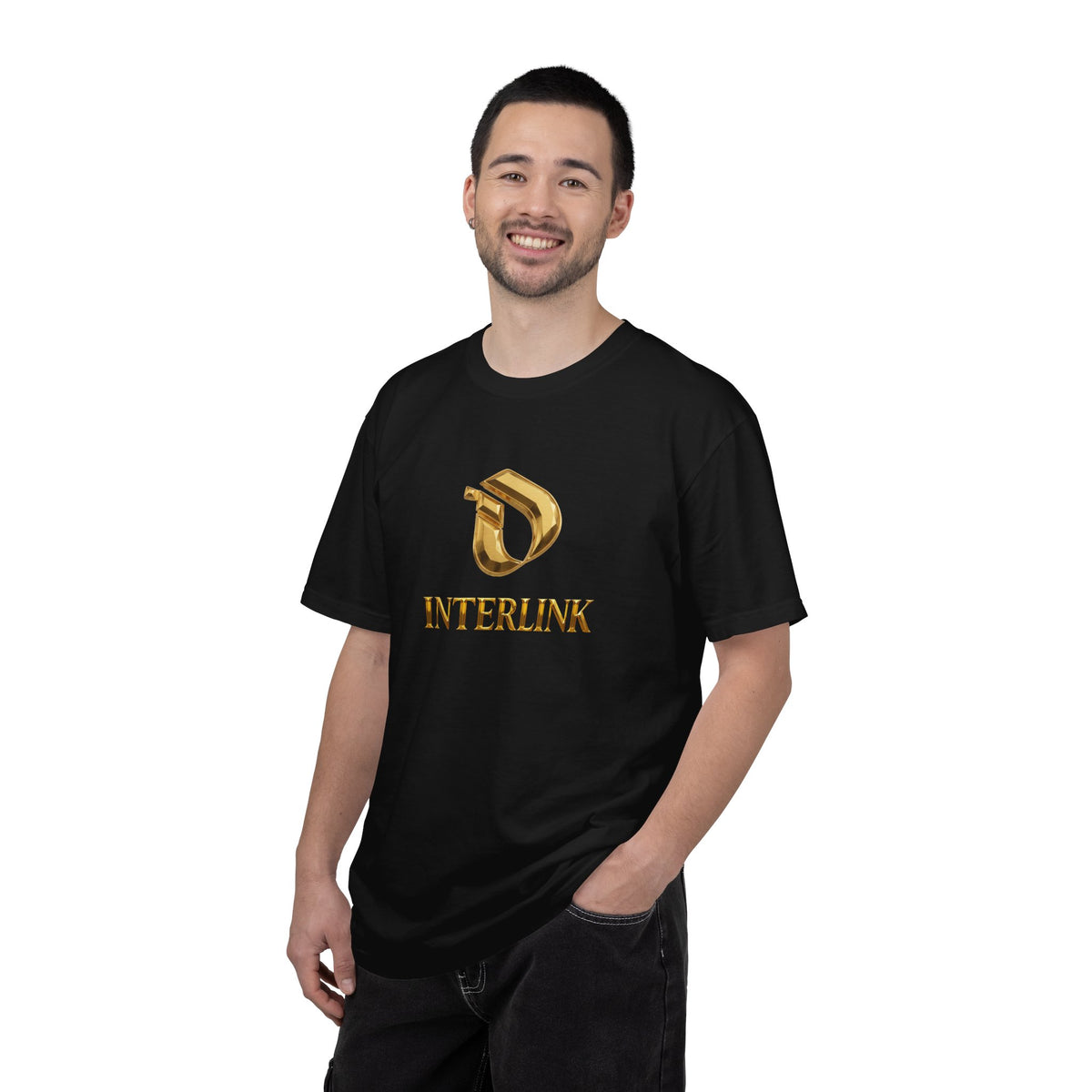 Gold Geometric Interlink Front Graphic Tee