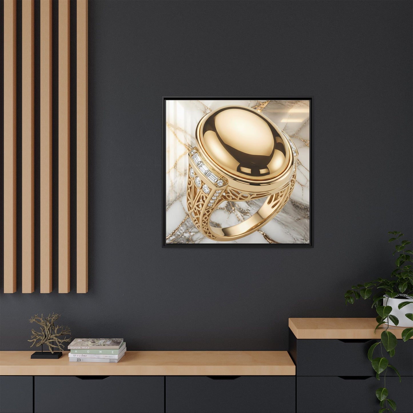 Golden Oval Marble Canvas