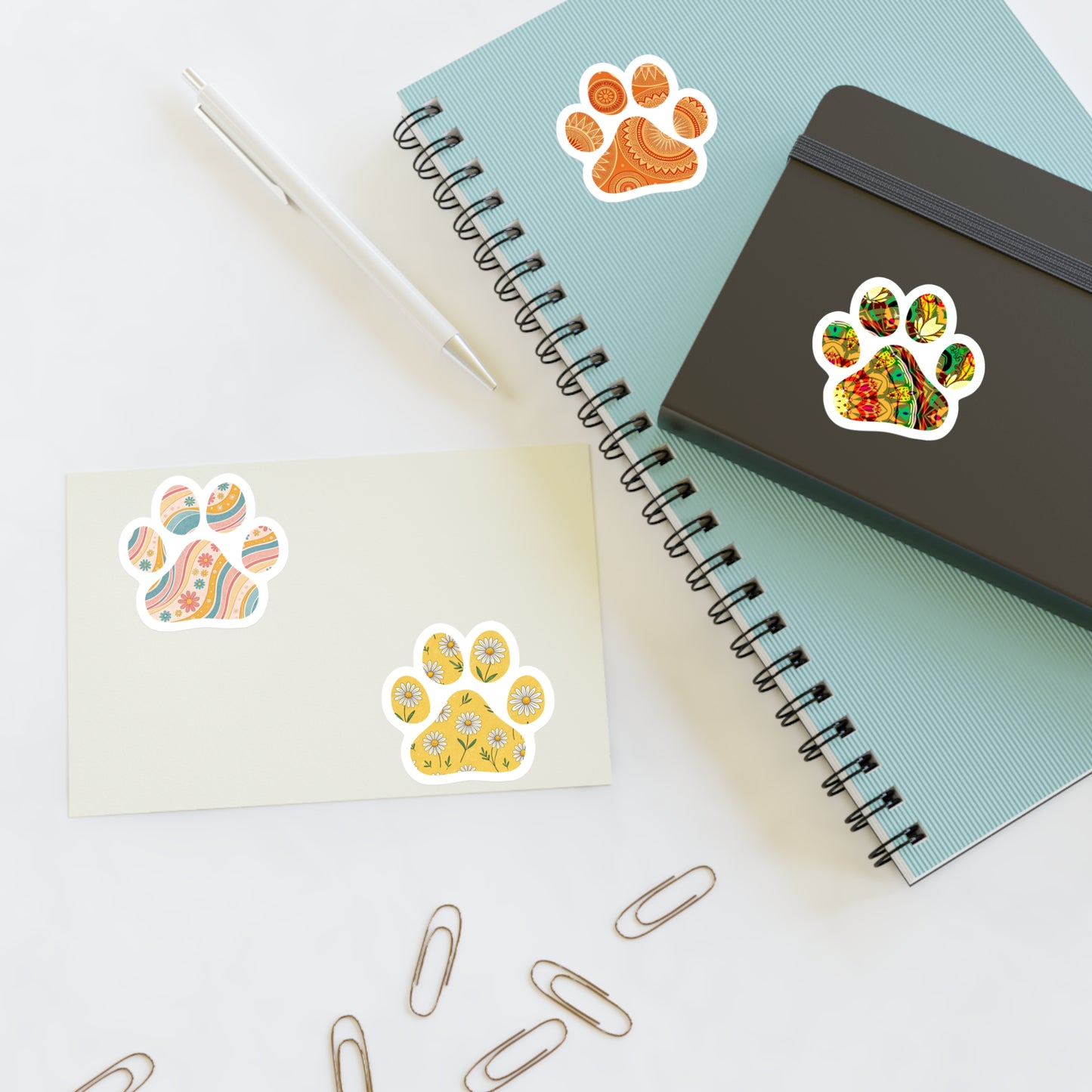 Eclectic Paw Motif Sticker Sheet