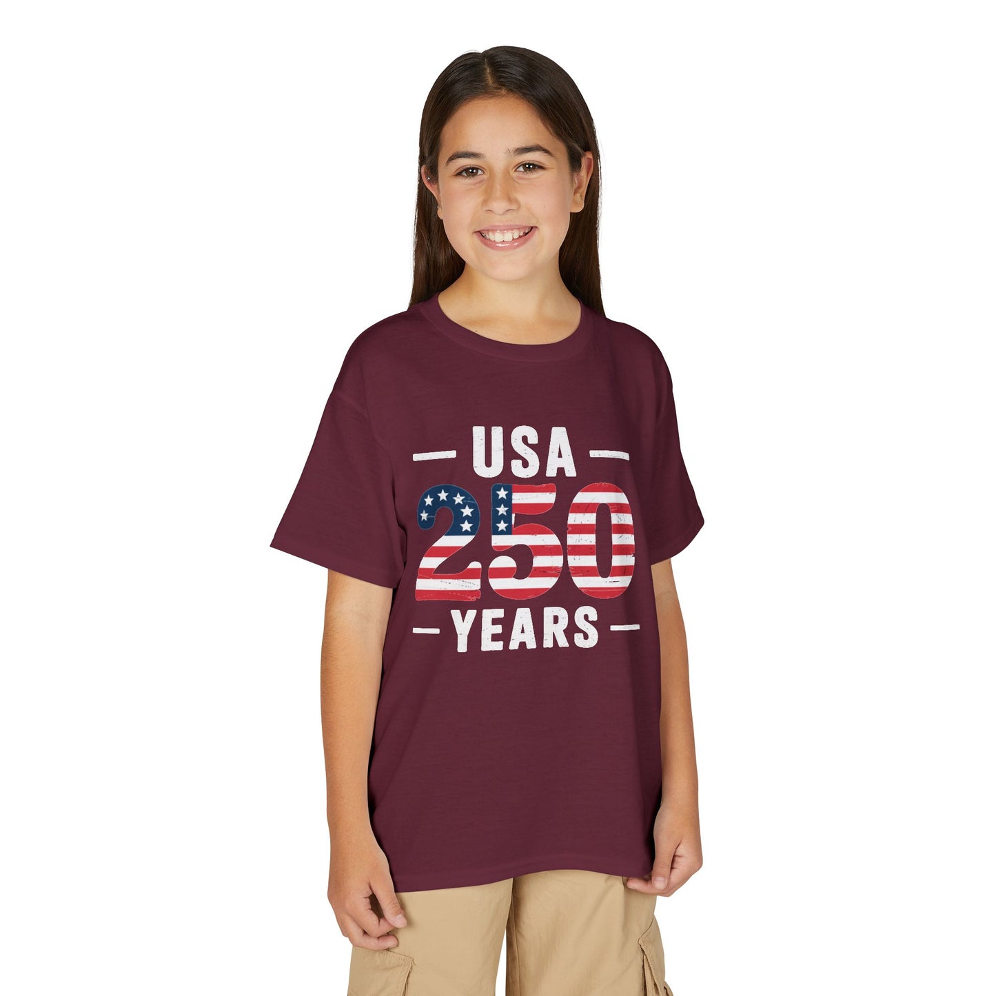 Youth USA 250 Years Patriotic Flag T-Shirt