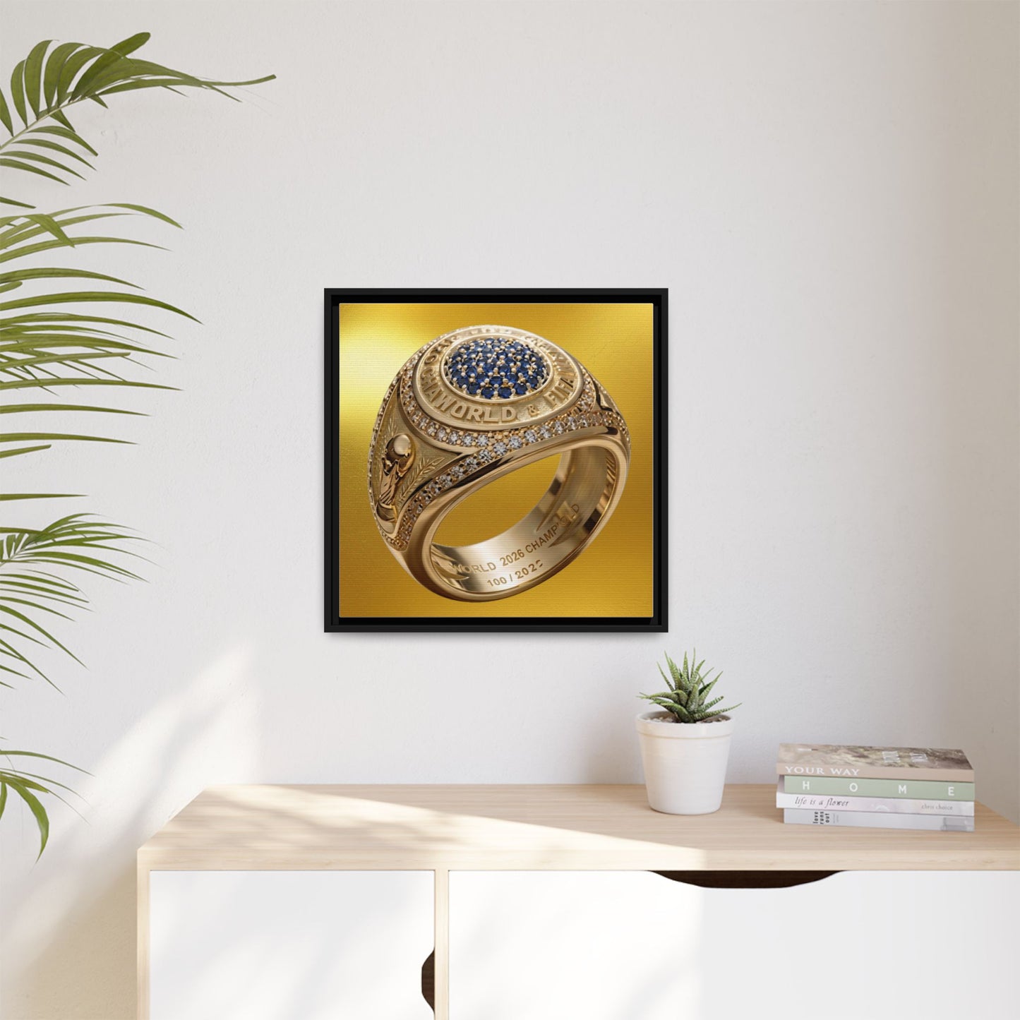 2026 Football Victory Ring Framed Canvas