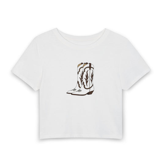 Western Cowboy Boot Crop Tee