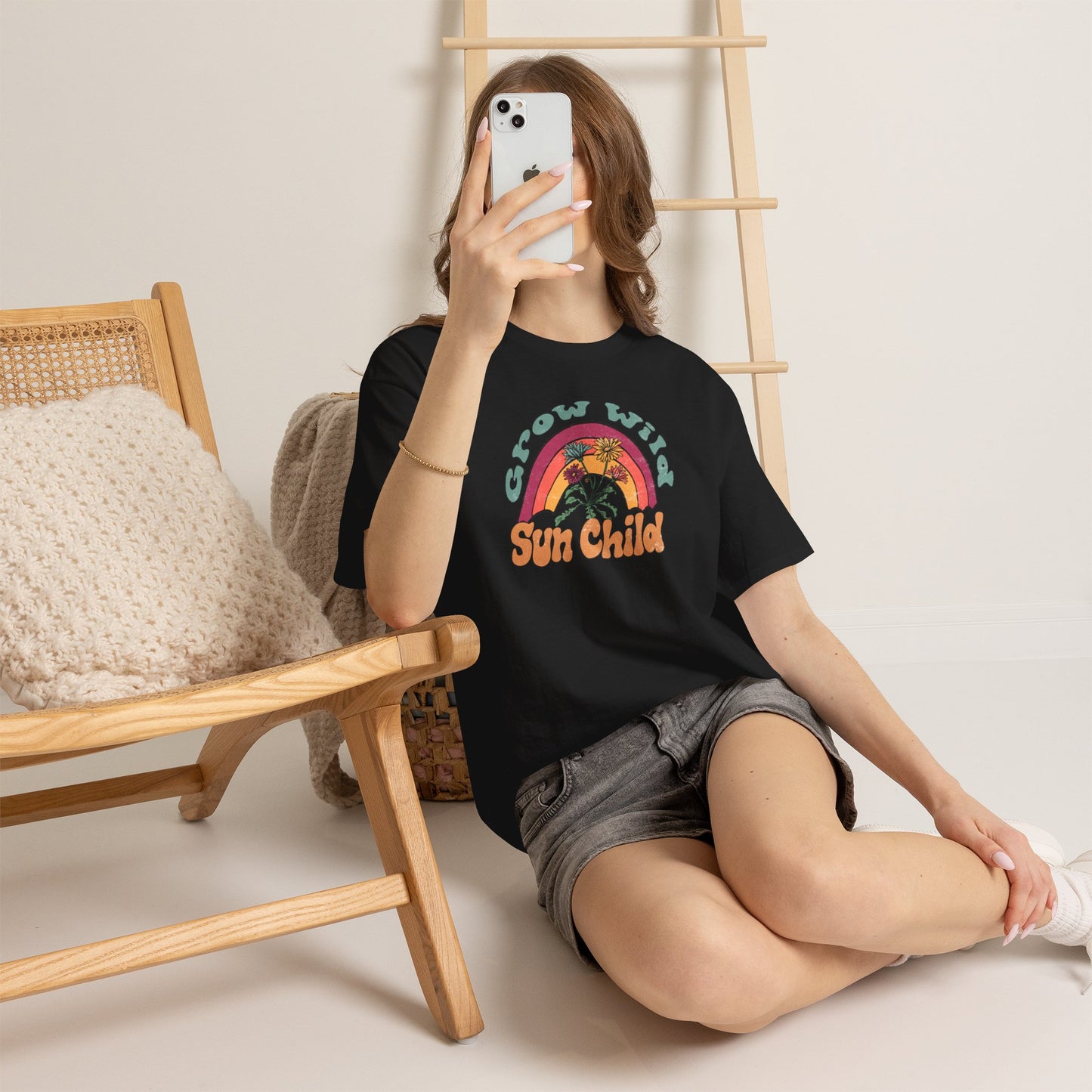 Vintage Rainbow Grow Wild Sun Child Tee