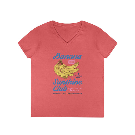 Banana Sunshine Club Women's V-Neck Tee