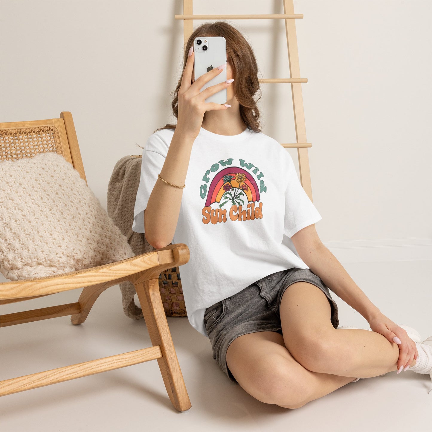 Vintage Rainbow Grow Wild Sun Child Tee