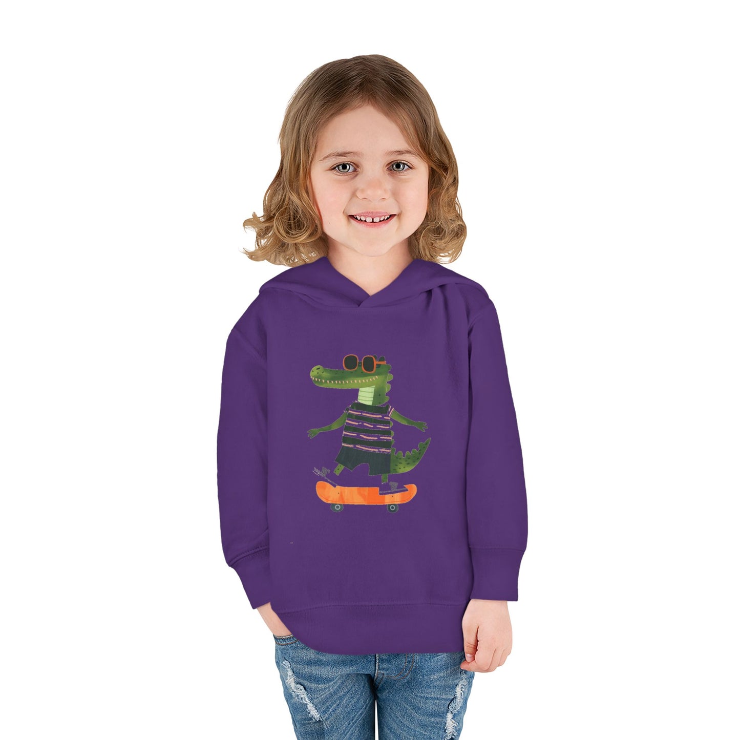 Skateboarding Crocodile Toddler Hoodie