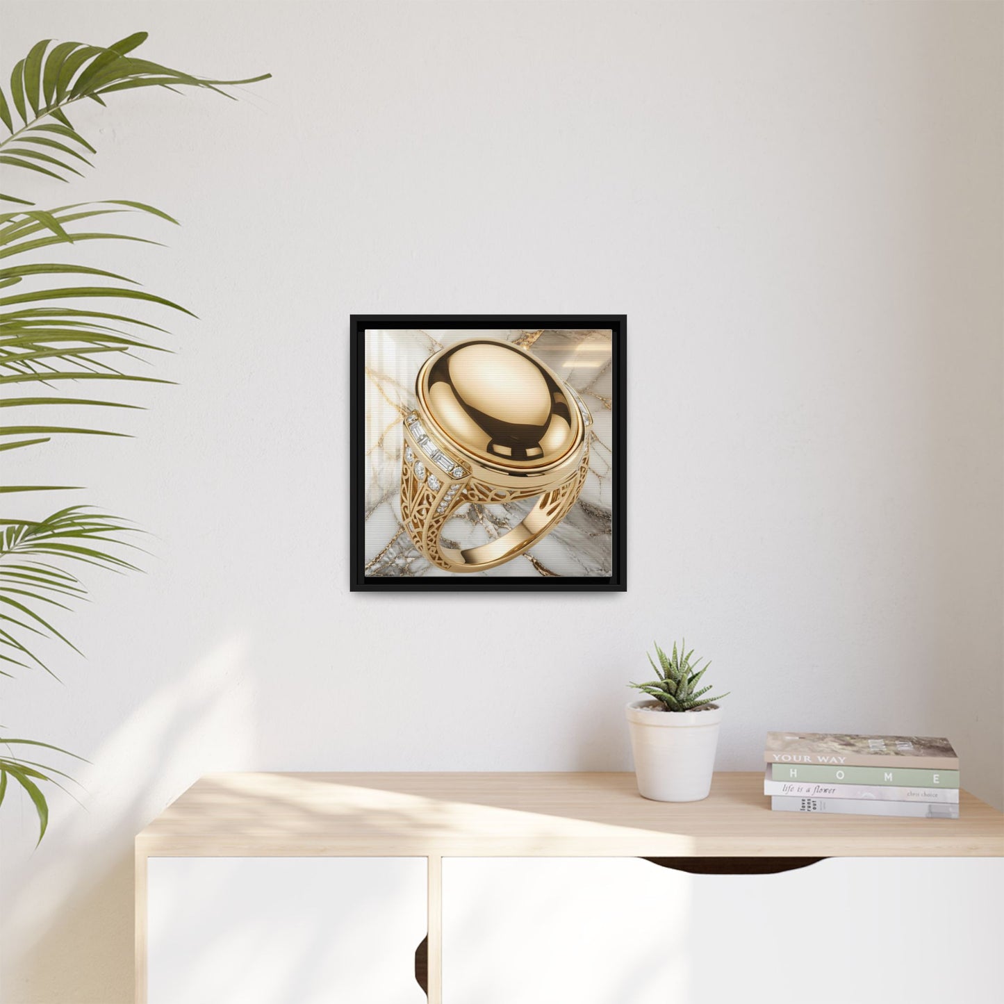 Golden Oval Marble Canvas