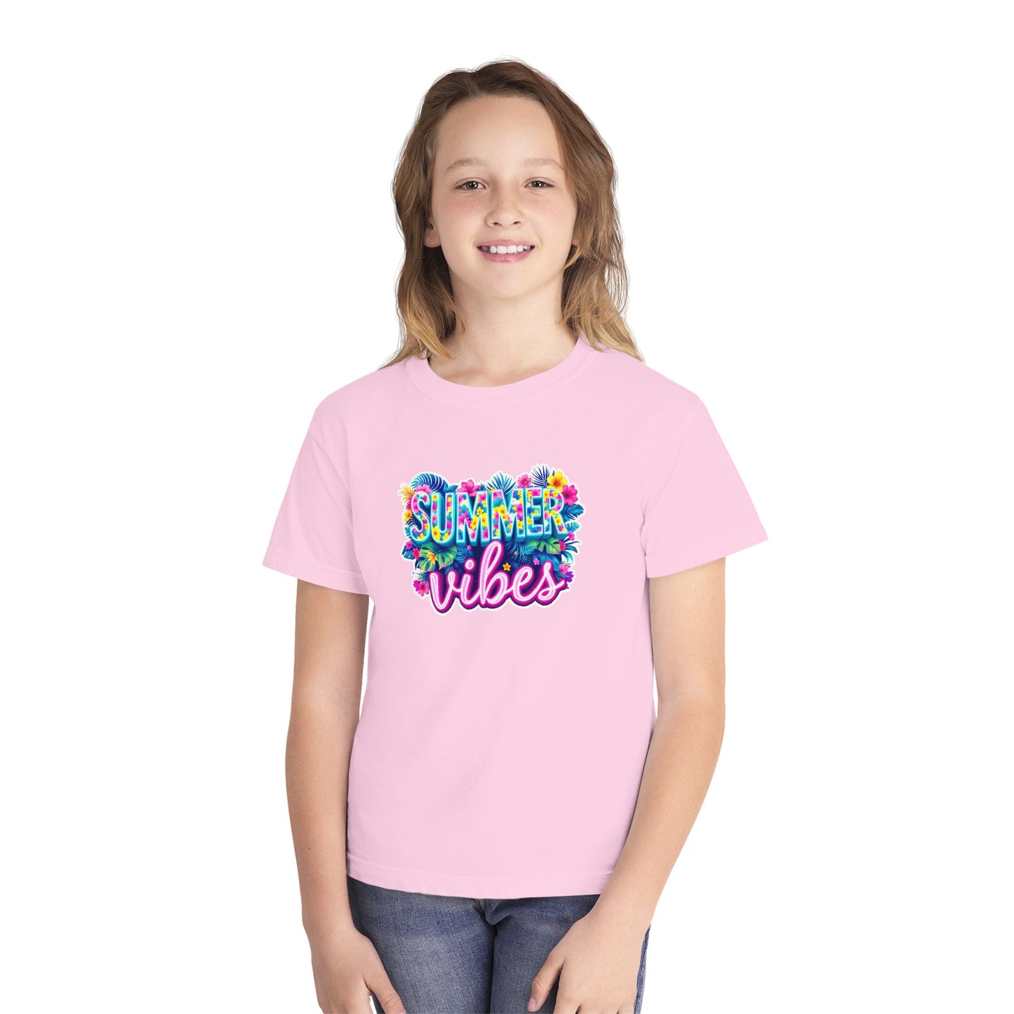 Summer Vibes Floral Youth Tee