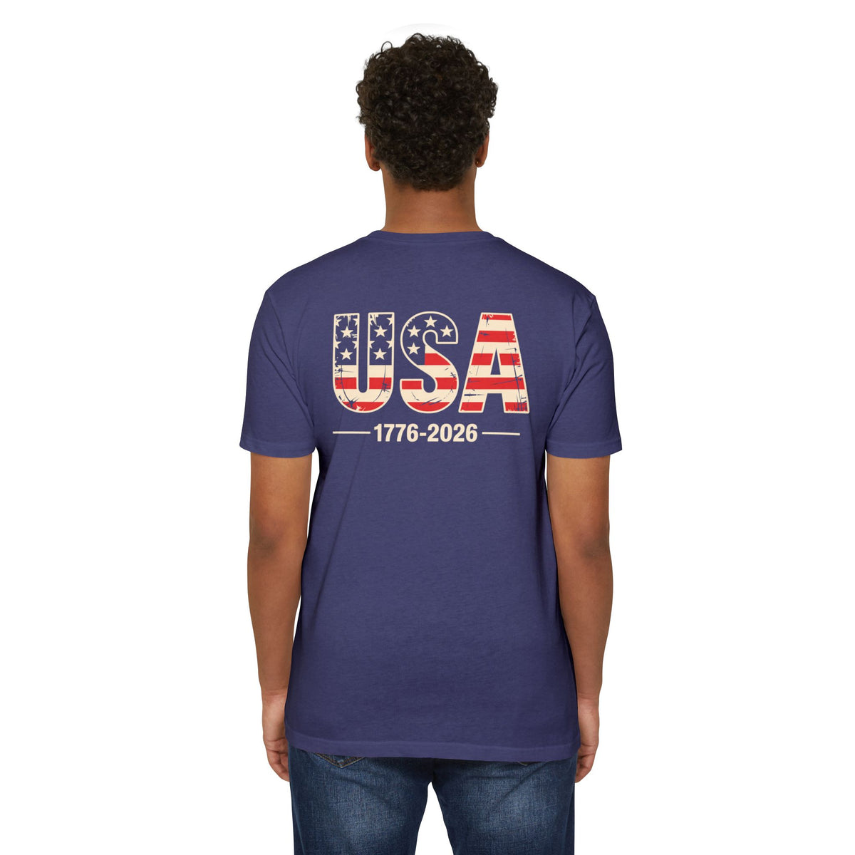 USA 1776-2026 Patriotic Flag Graphic T-Shirt