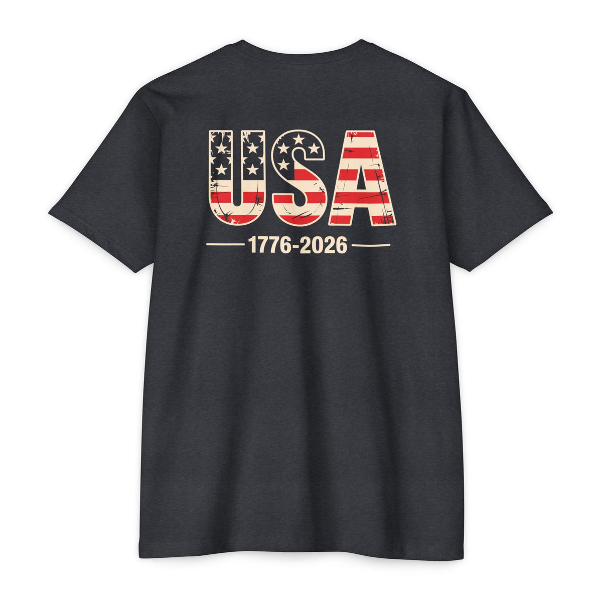 USA 1776-2026 Patriotic Flag Graphic T-Shirt