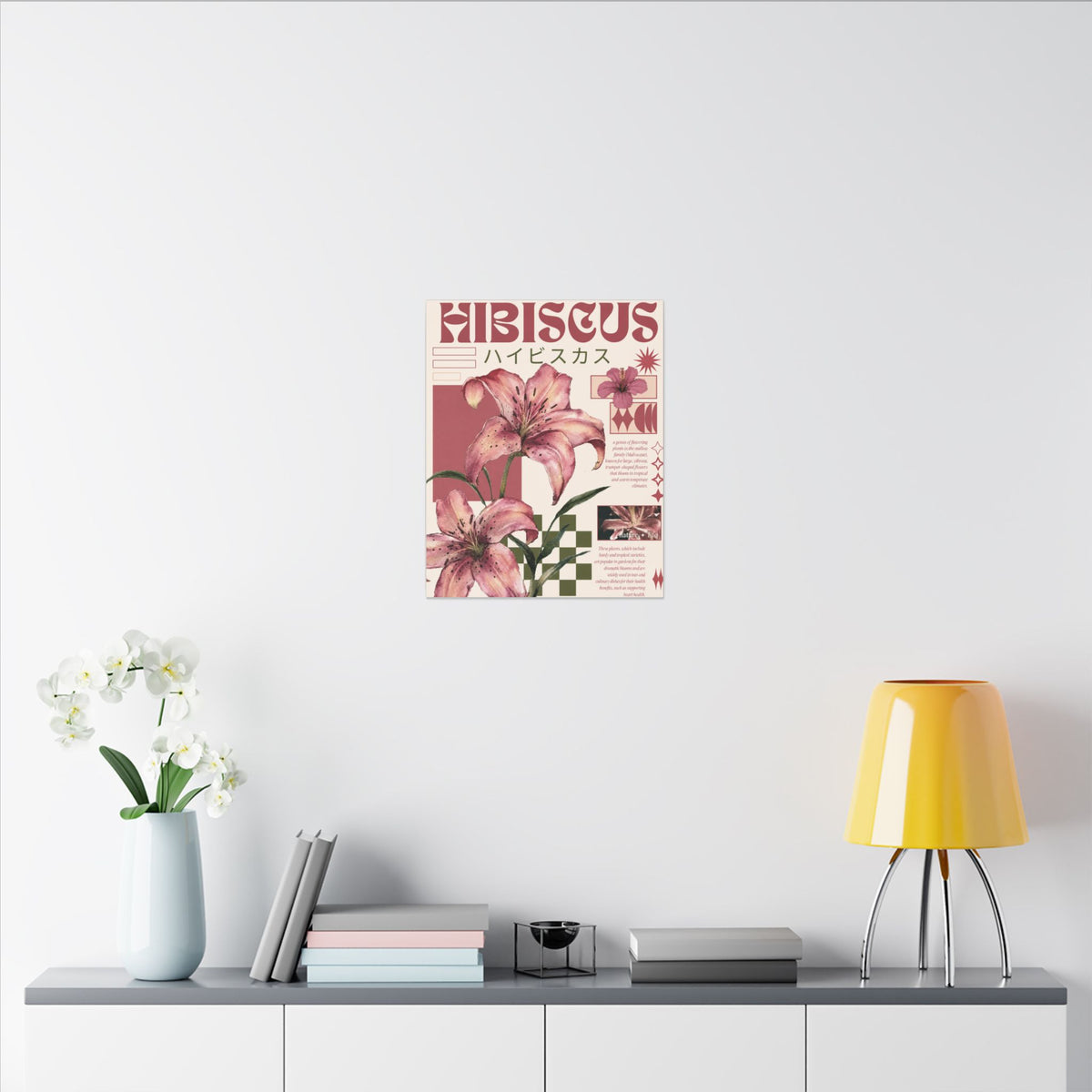 Hibiscus Botanical Matte Canvas Print
