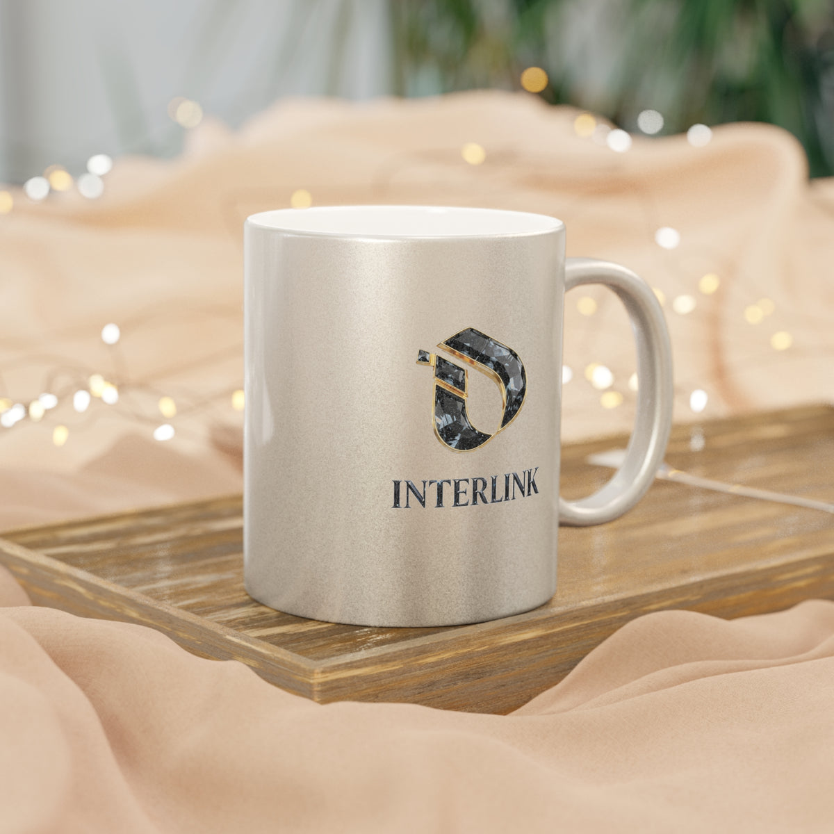 Black Diamond Interlink Metallic-Finish 11oz Ceramic Mug