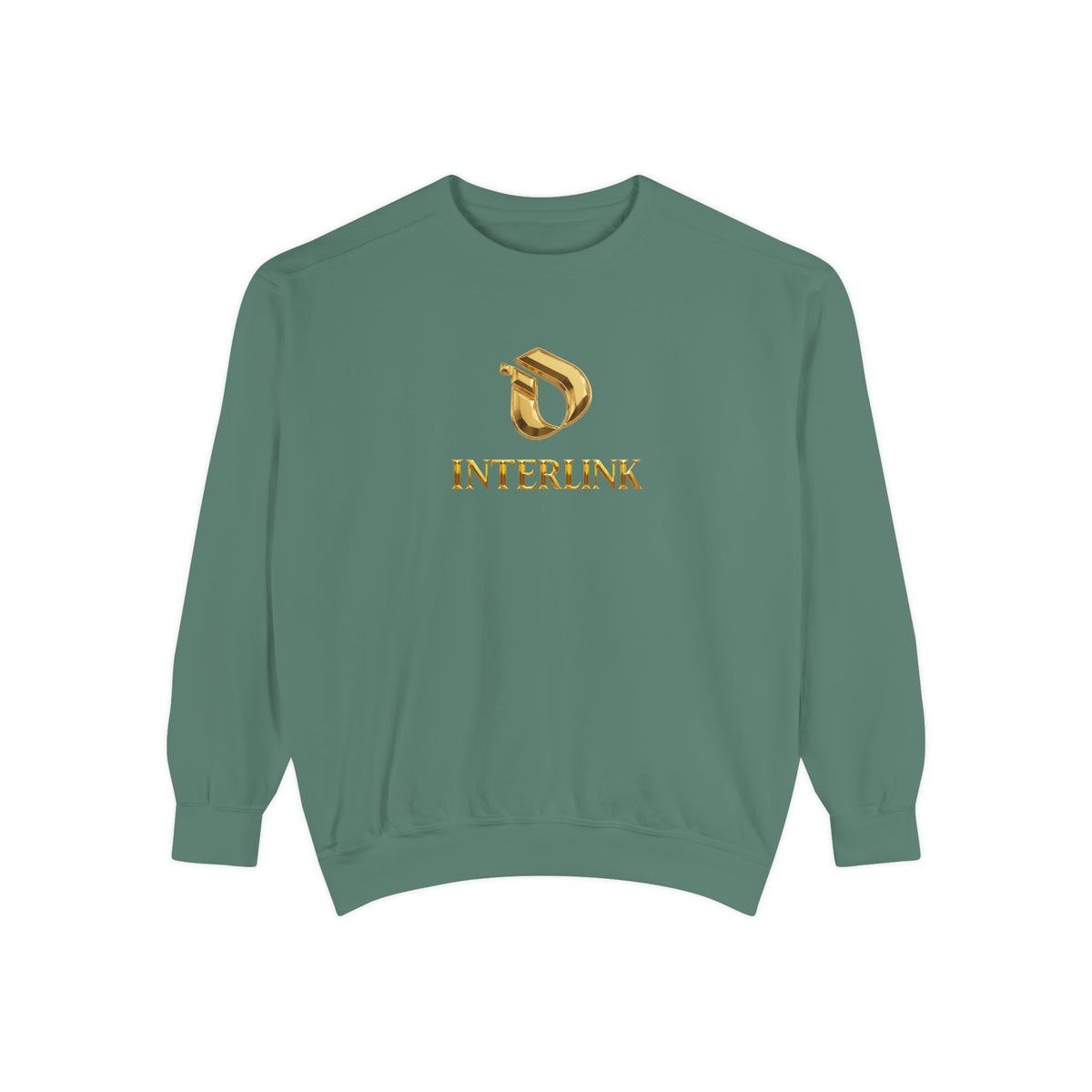 Gold Interlink Logo Crewneck Sweatshirt for Women