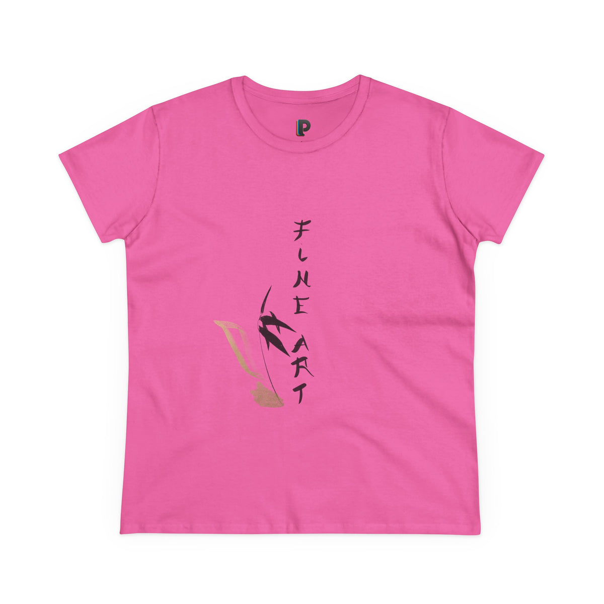 Fine Art Swallow & Gold Accent Front Print Women’s Tee