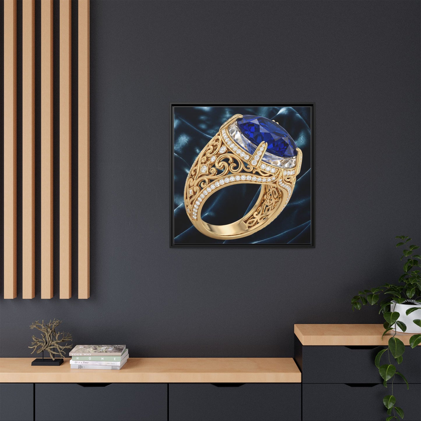 Midnight Sapphire Filigree Ring Canvas