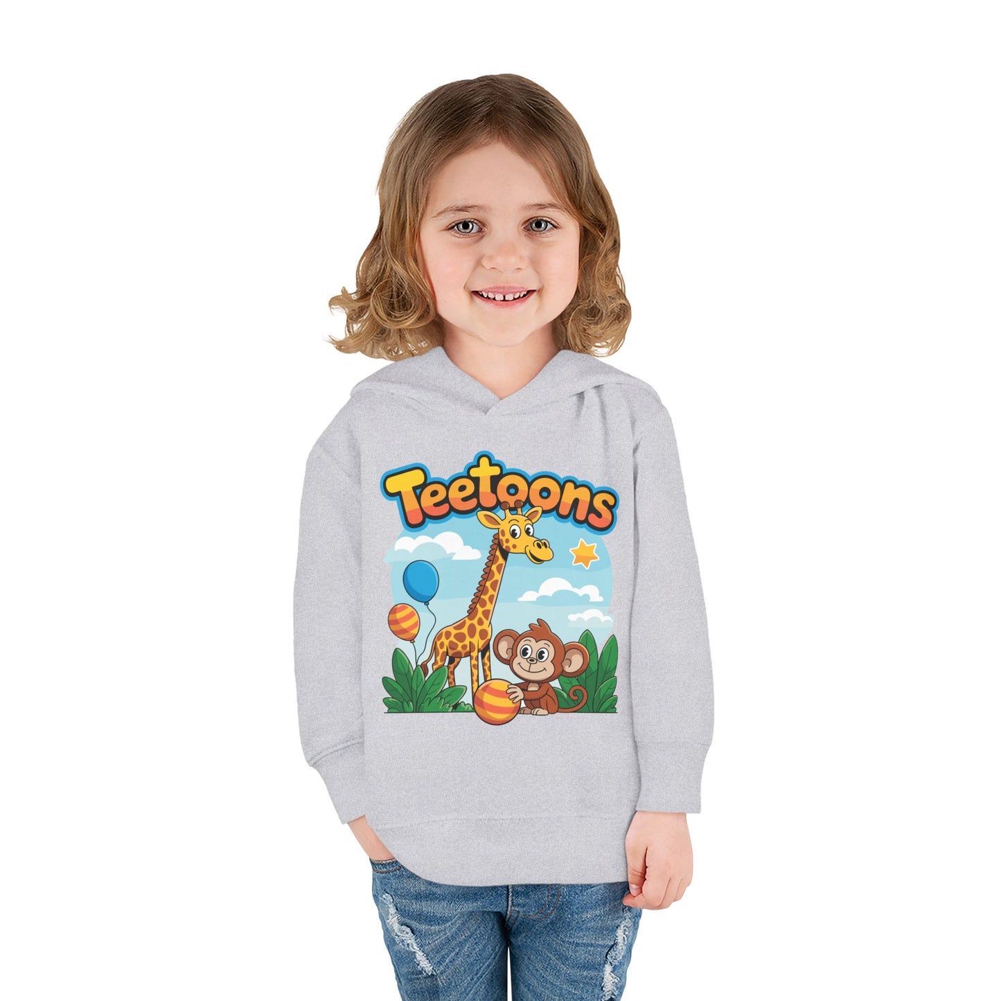 Giraffe and Monkey Toddler Pullover Hoodie