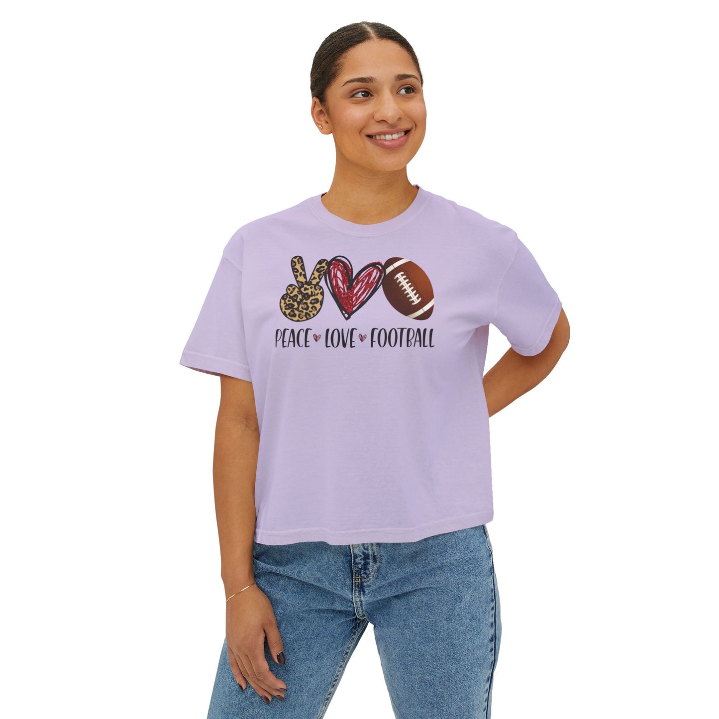 Football Heart Boxy Tee
