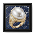 Oversized Pearl Ring Framed Canvas