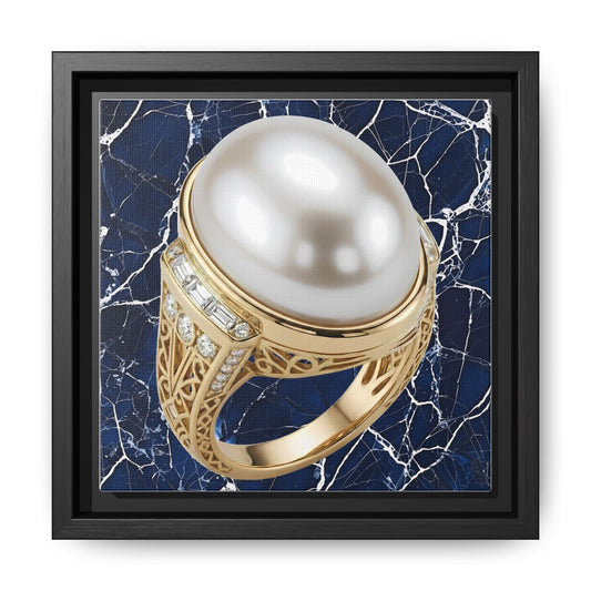 Oversized Pearl Ring Framed Canvas