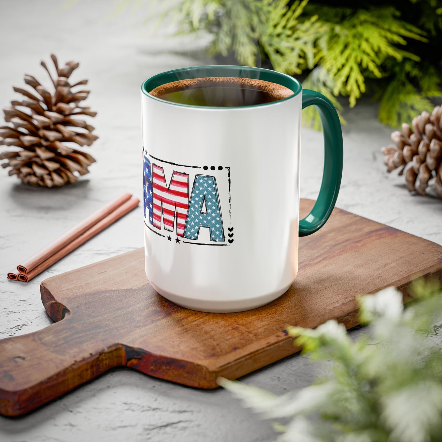 Mama Flag Print Ceramic Coffee Mug