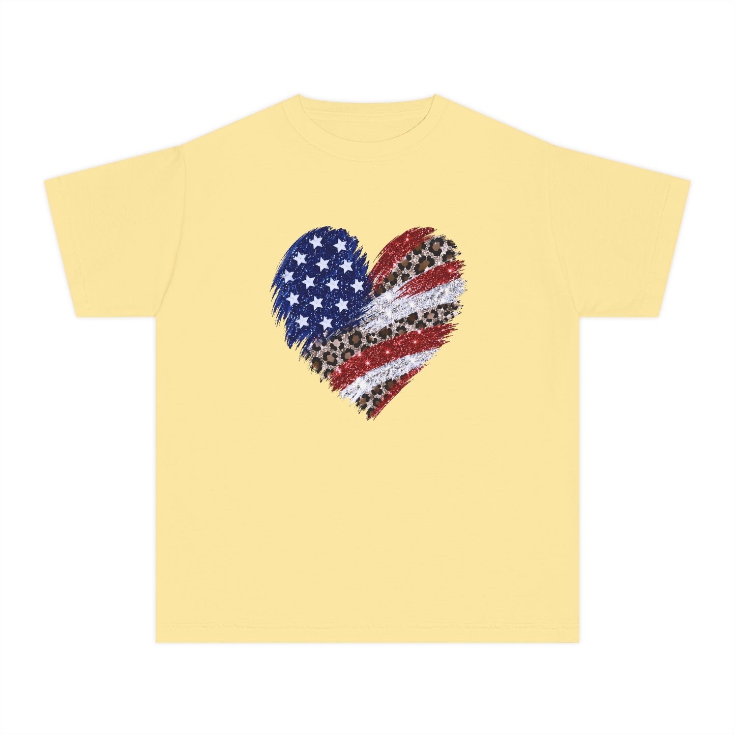 Distressed American Flag Heart Youth T-Shirt