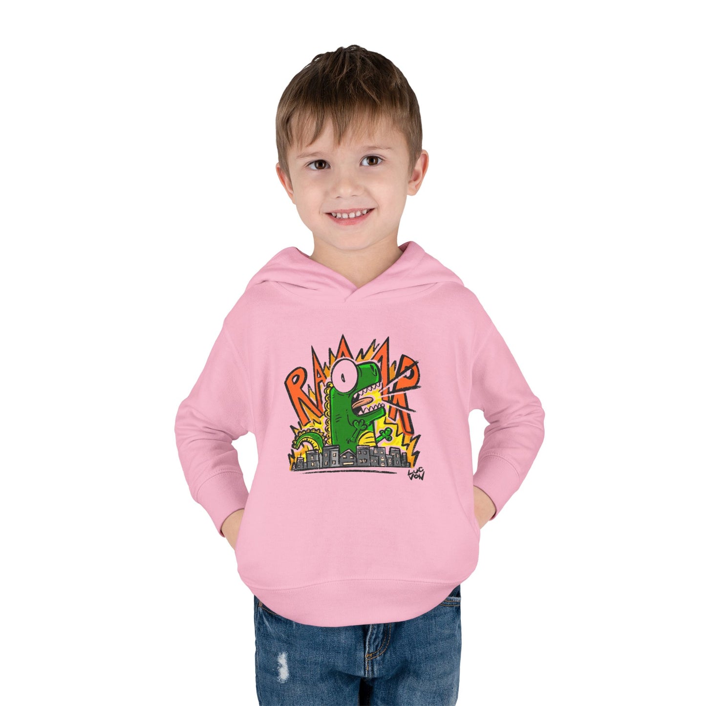 Comic Roaring Dinosaur Toddler Hoodie