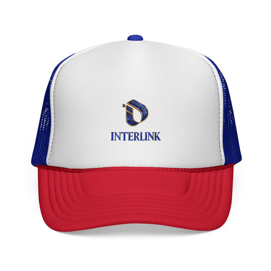 Sapphire Facet Interlink Foam-Front Trucker Cap
