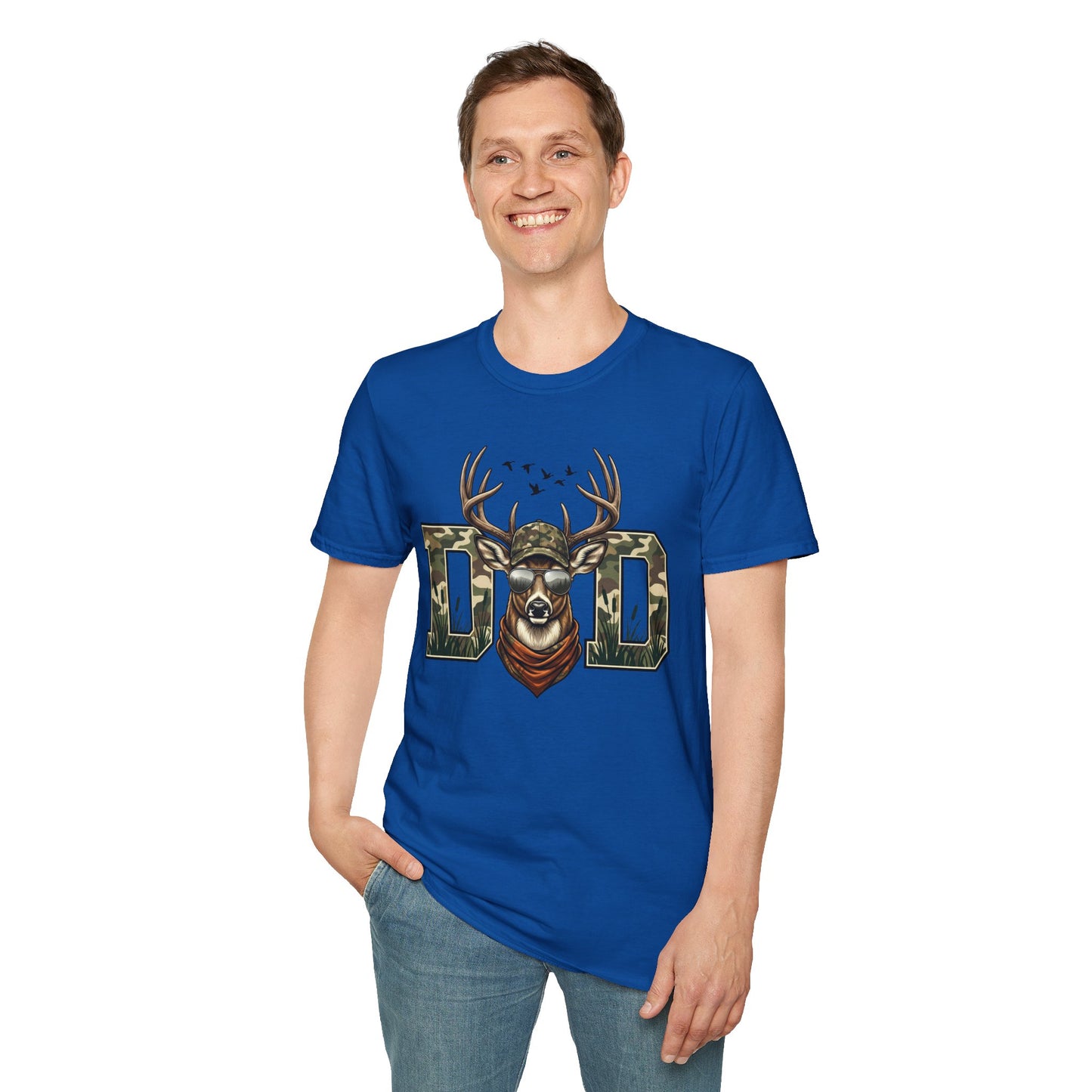 Dad Camo Deer Graphic T-Shirt