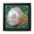 Verdant Pearl Ring Framed Canvas