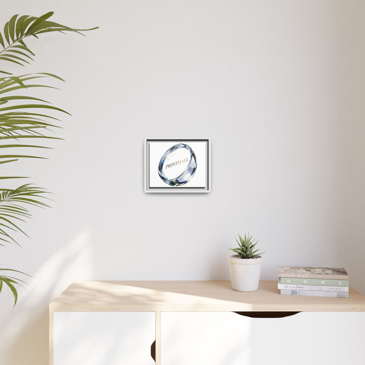 Polished Silver Loop Typography Canvas