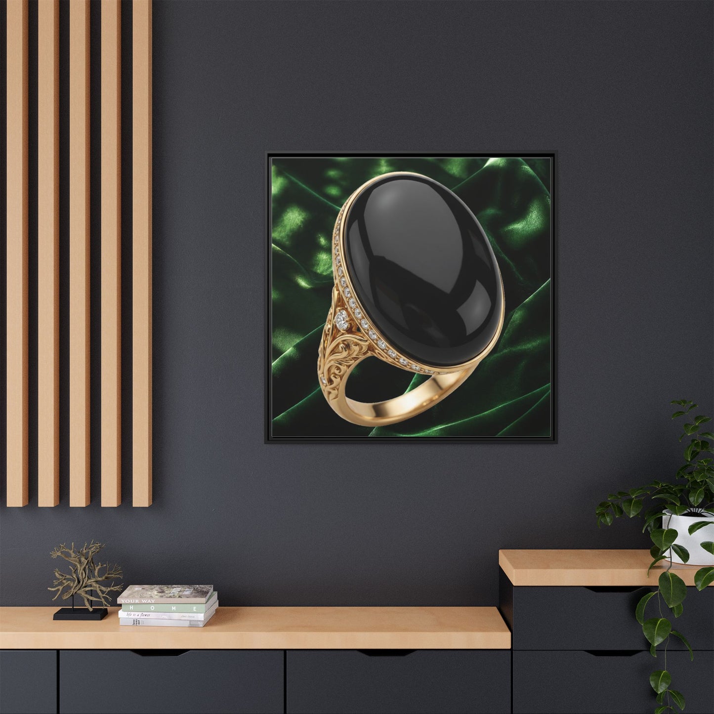 Onyx Emerald Reverie Ring Canvas