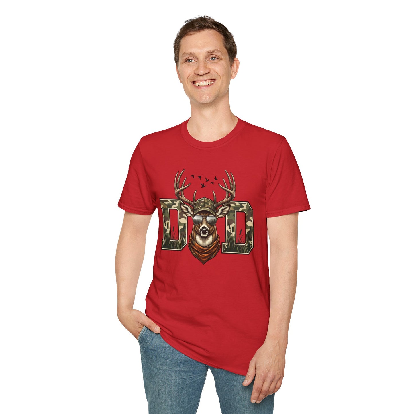 Dad Camo Deer Graphic T-Shirt