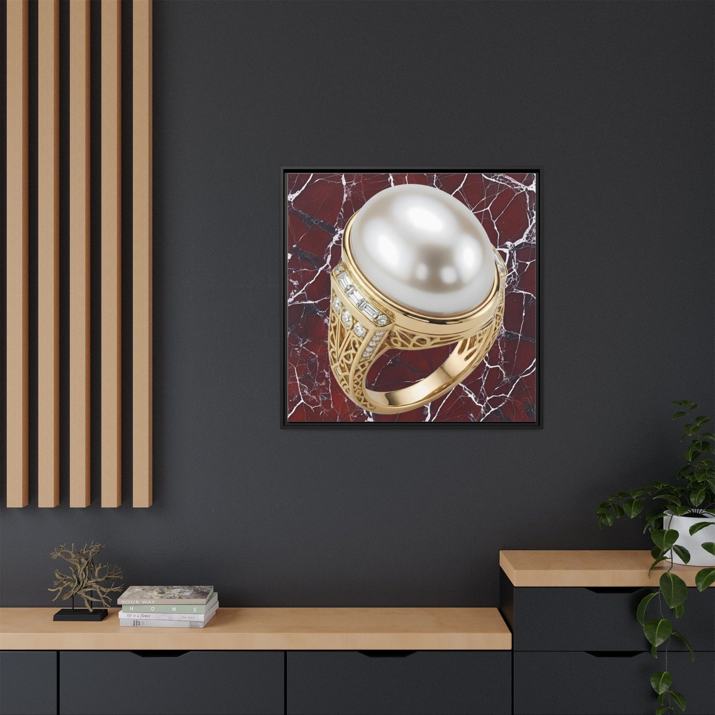 Pearl Jewellery Study Framed Canvas Wall Art
