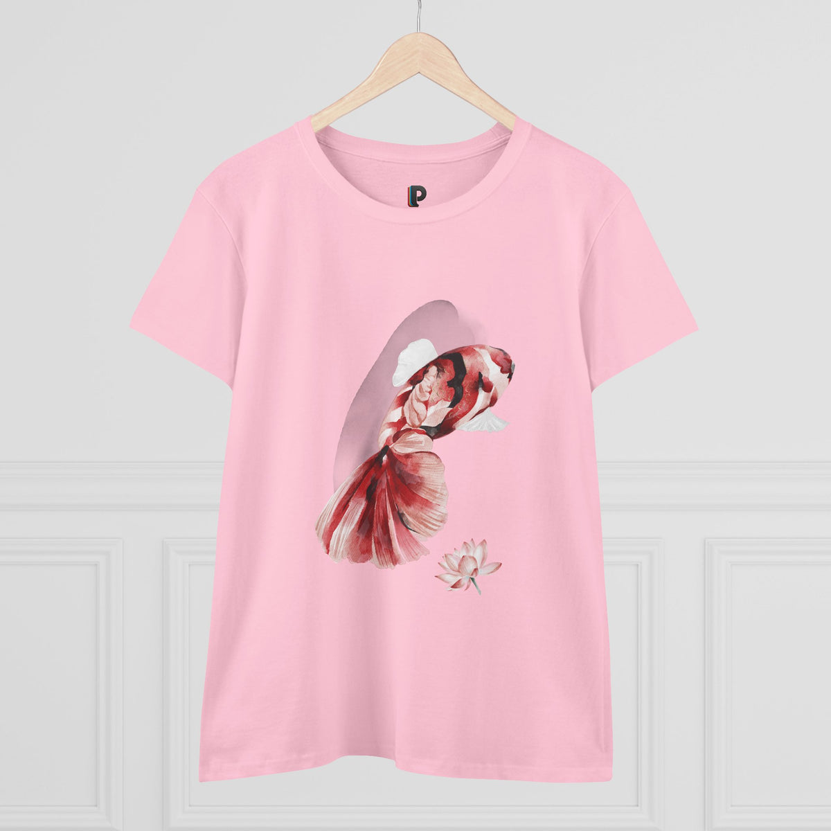 Crimson Betta & Lotus Watercolor Women’s Tee