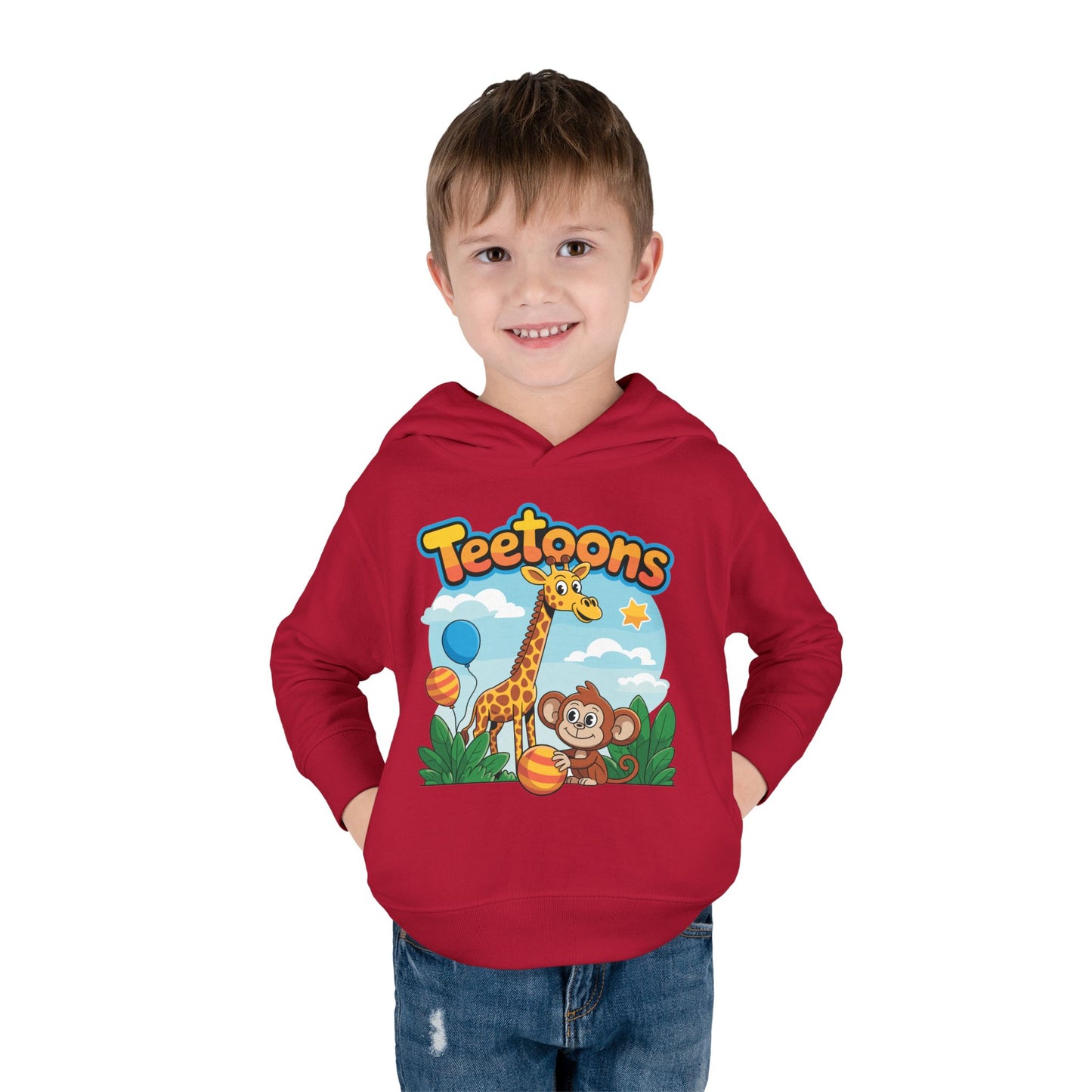 Giraffe and Monkey Toddler Pullover Hoodie