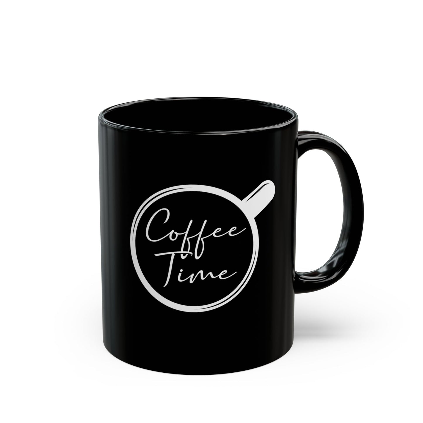 Coffee Time Black Ceramic Mug