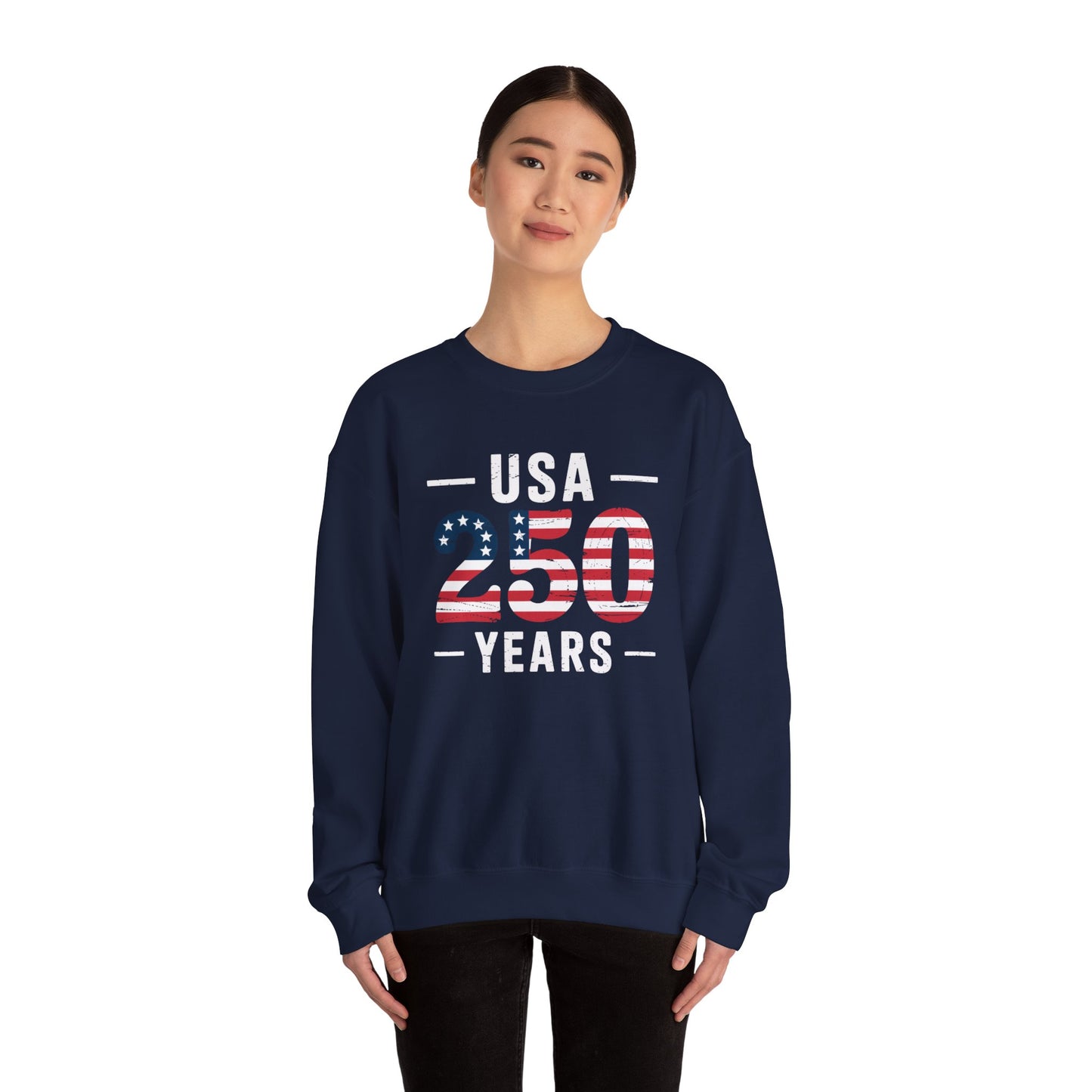 USA 250 Years Patriotic Crewneck Sweatshirt