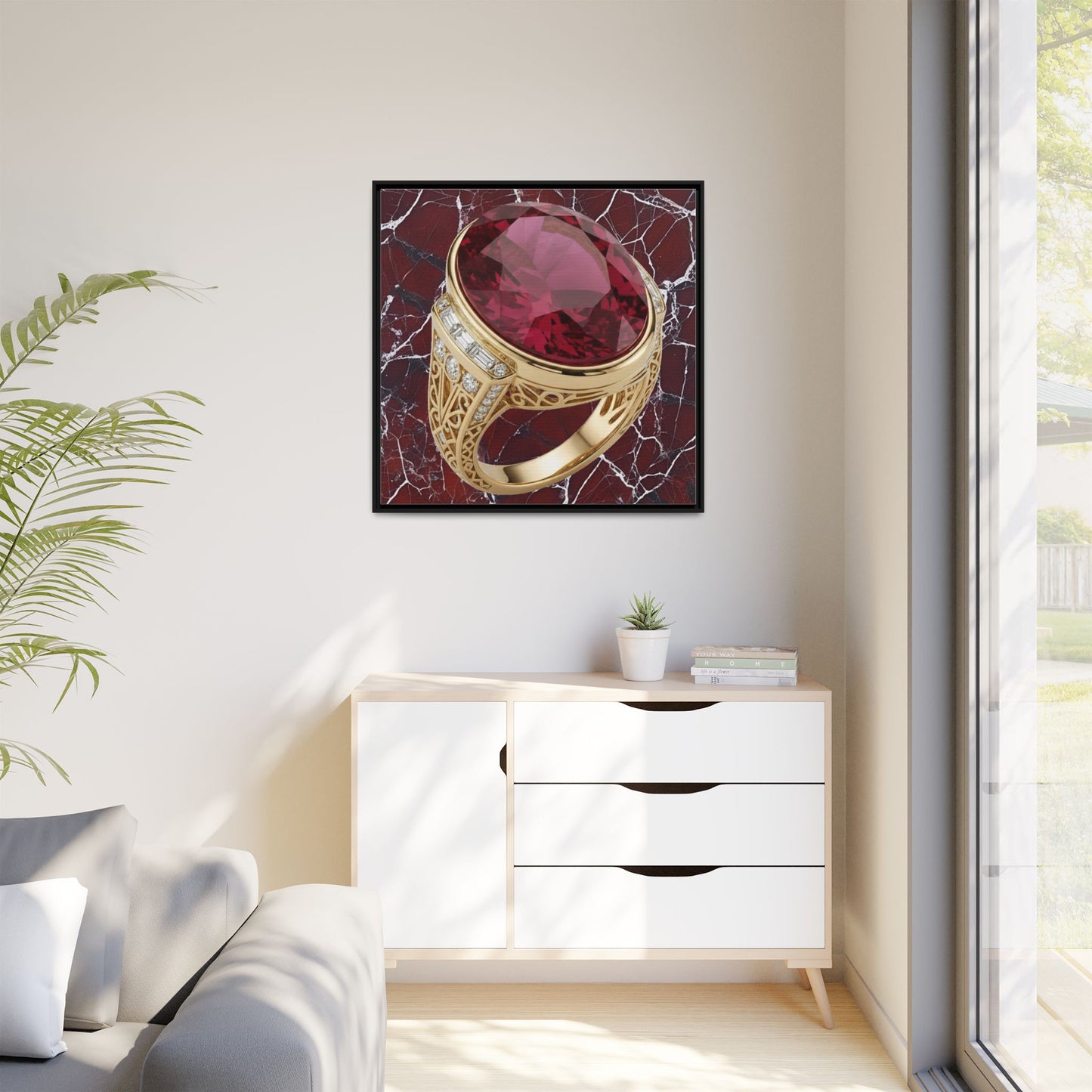 Burgundy Ruby Veinstone Canvas