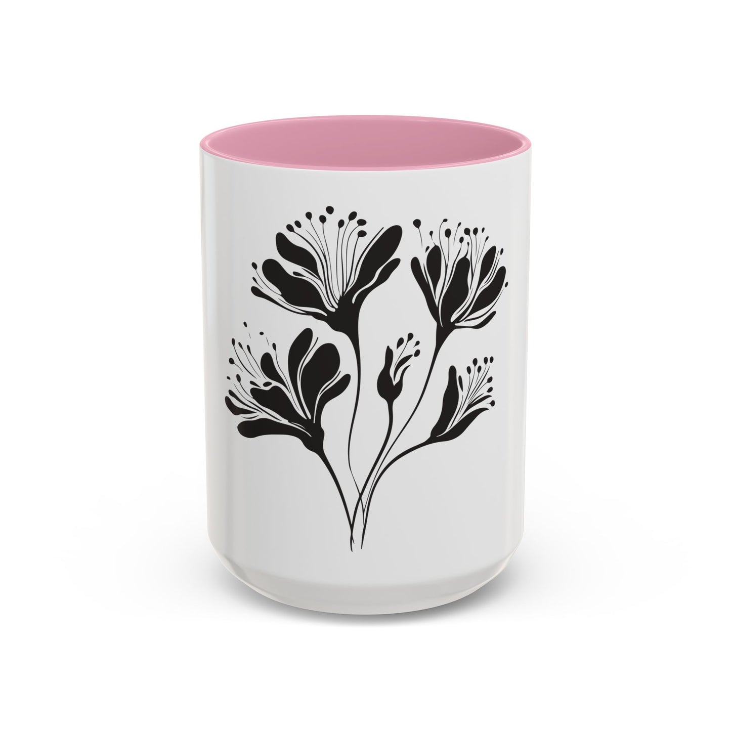 Monochrome Botanical Accent Mug