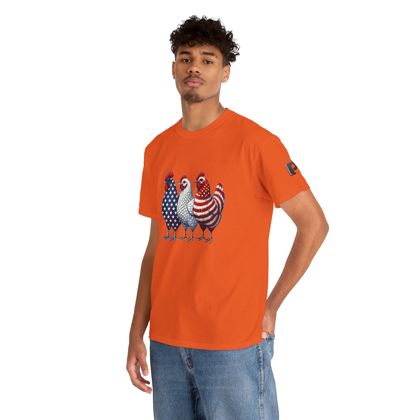 American Flag Chicken Trio Men’s Tee