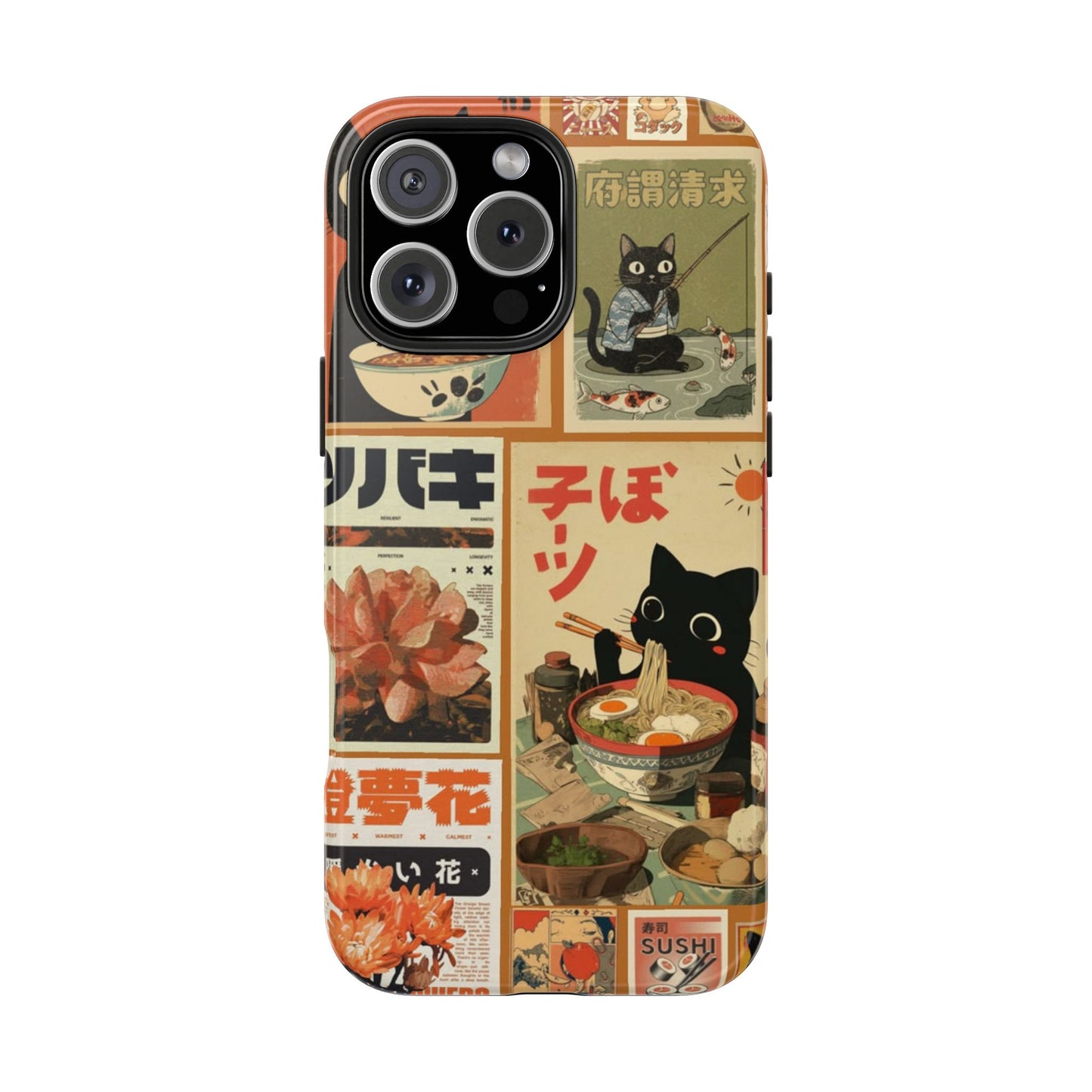 Retro Cat Collage Apple Phone Case