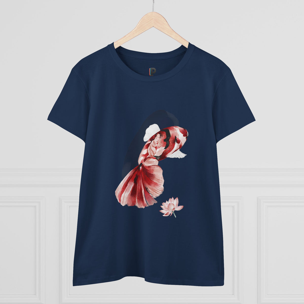 Crimson Betta & Lotus Watercolor Women’s Tee