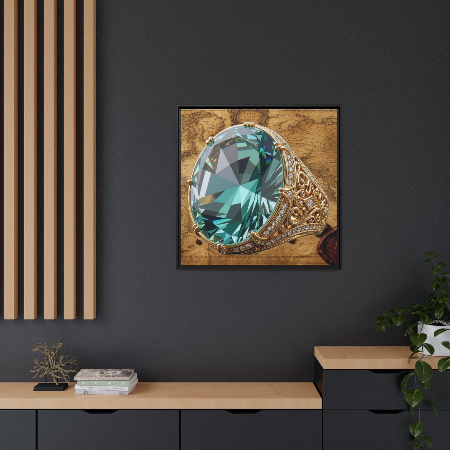 Prismatic Tourmaline Statement Ring Framed Canvas
