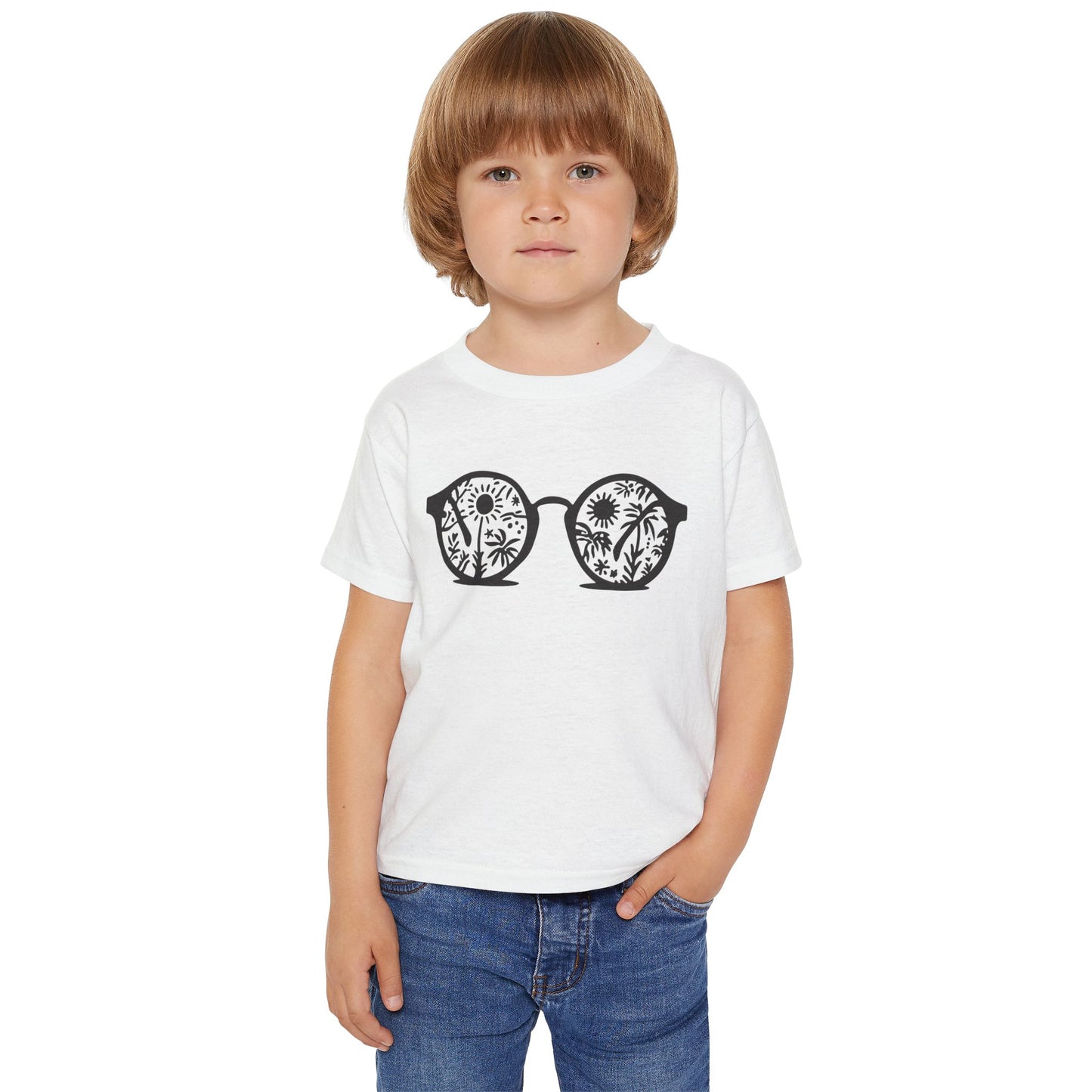 Toddler Floral Sunglasses Graphic T-Shirt